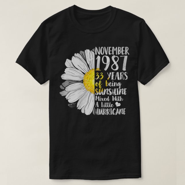Camiseta Mujeres Noviembre Chica T 33 Años Nacimiento Sunsh (Diseño del anverso)