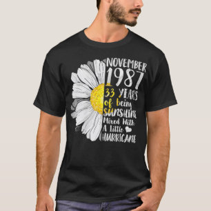 Camiseta Mujeres Noviembre Chica T 33 Años Nacimiento Sunsh