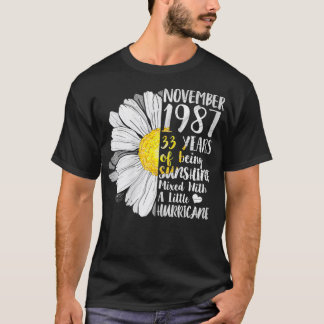 Camiseta Mujeres Noviembre Chica T 33 Años Nacimiento Sunsh