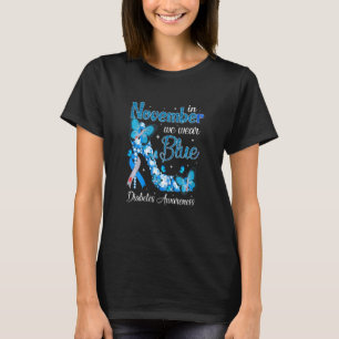 Camiseta Mujeres Noviembre Mariposas Azules Diabetes Awaren