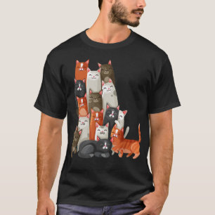 Camiseta Mujeres o Chicas Gatos, hombres o niños coloridos 