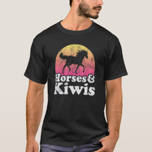 Camiseta Mujeres o Niñas de Caballo y Pájaro Kiwi Caballos