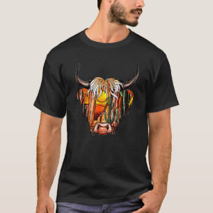 Camiseta Mujeres Occidental Boho Cráneo de Vaca Toro Cactus