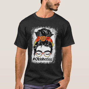 Camiseta Mujeres Oktoberfest Messy Bun Hair Pritzel German