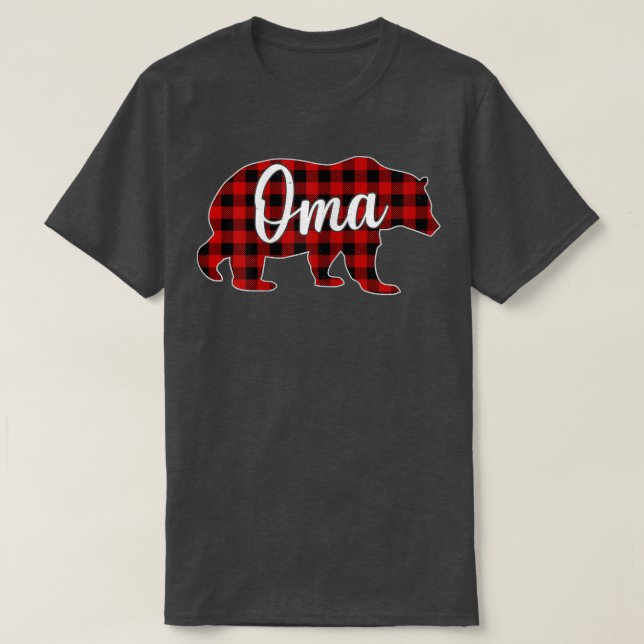 Camiseta Mujeres Oma Navidades Camisas de Oso Familia Red P (Diseño del anverso)