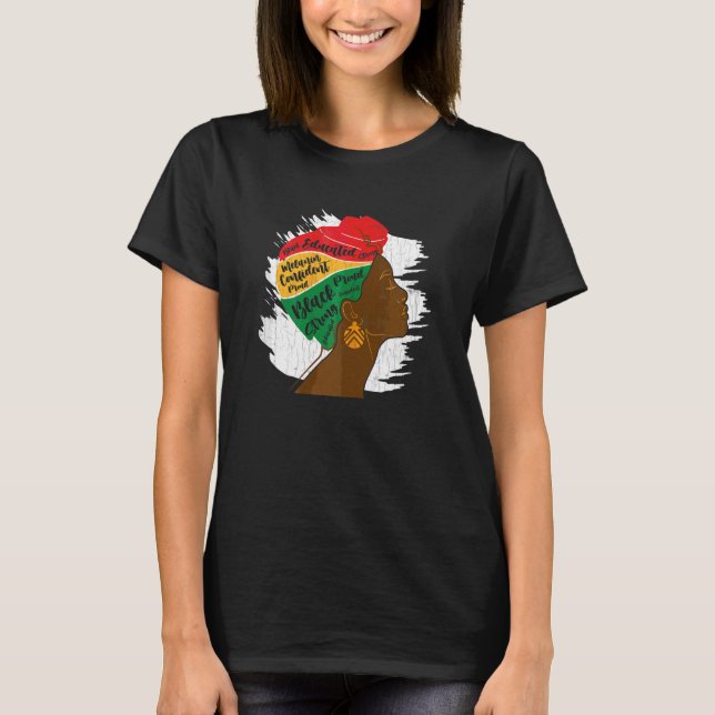 Camiseta Mujeres orgullosas de mujeres negras decididamente (Anverso)