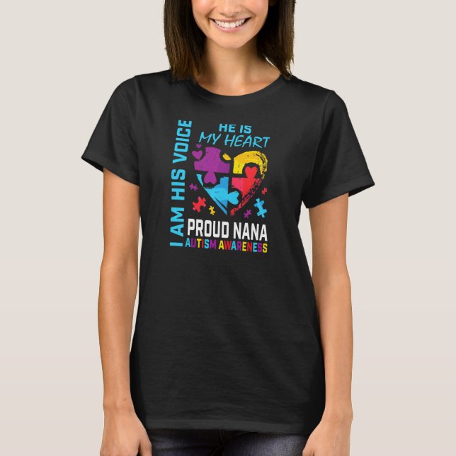 Camiseta Mujeres Orgullosas Nana Autism Awareness Grandson  (Anverso)