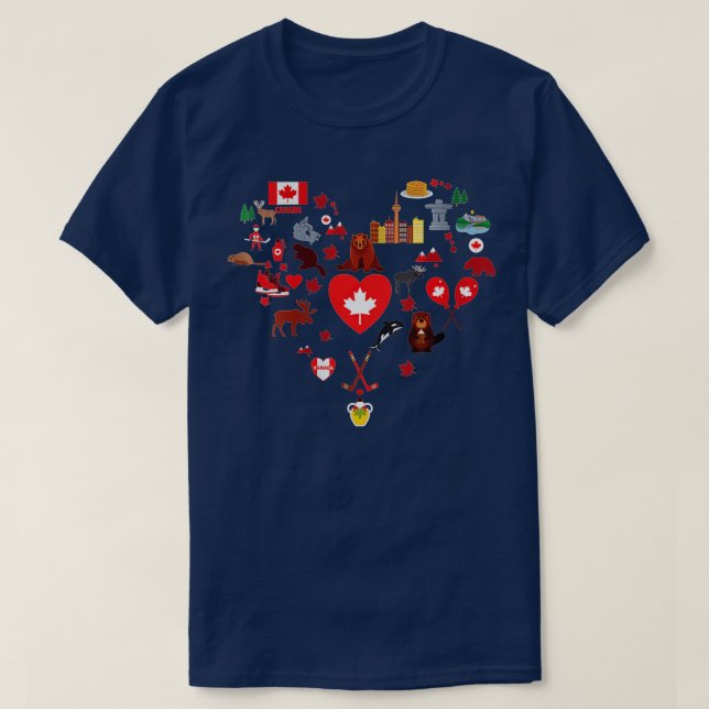 Camiseta Mujeres Orgullosas Símbolos Canadienses Hechos En  (Diseño del anverso)
