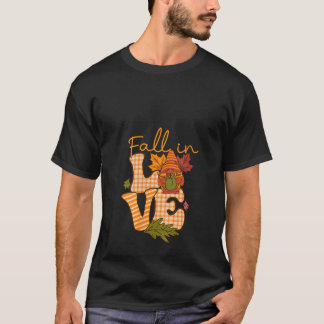 Camiseta Mujeres Otoño en Amor Gnomos Otoño Vibraciones Fel