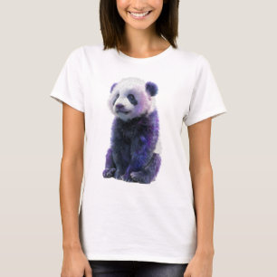 Camiseta Mujeres Panda Cachorro Galaxia Espacio Púrpura