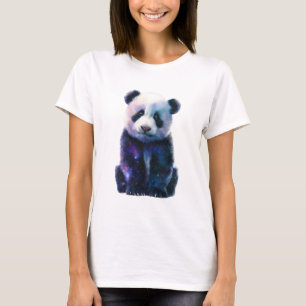 Camiseta Mujeres Panda Nebulosa Galaxia Cósmica