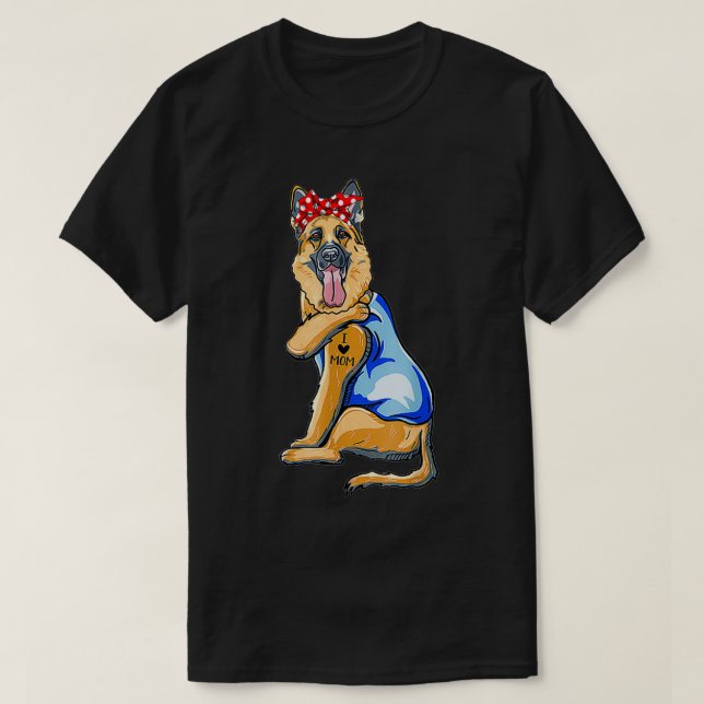 Camiseta Mujeres Pastoras Alemanas Tatuaje de Perro Amo Reg (Diseño del anverso)