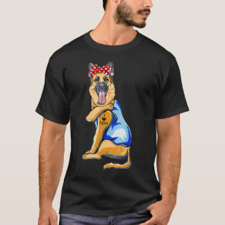 Camiseta Mujeres Pastoras Alemanas Tatuaje de Perro Amo Reg