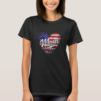 Camiseta Mujeres Patrióticas Bandera Americana Heart Golf M
