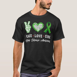 Camiseta Mujeres Paz Amor cura la enfermedad del riñón Cons