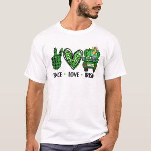 Camiseta Mujeres Paz Amor Irlandés Día de San Patricio Sh