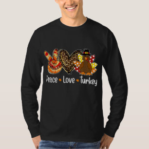 Camiseta Mujeres Paz amor pavo calabaza gobar pavo que