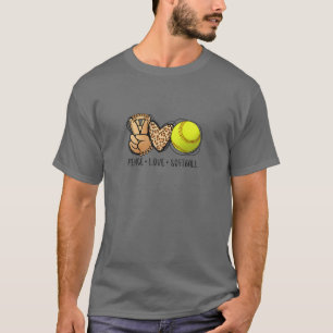 Camiseta Mujeres Paz Amor Softball Madres Leopard Print Mot