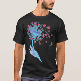 Camiseta Mujeres Perro Paw Imprimir Perro Flor Dandelion Pe