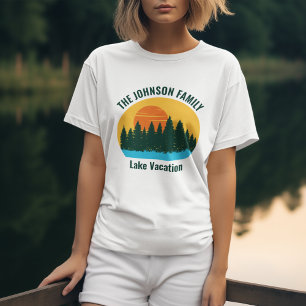 Camiseta Mujeres personalizadas de Lake Vacation Sunset
