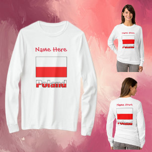 Camiseta Mujeres personalizadas de Polonia y la bandera pol