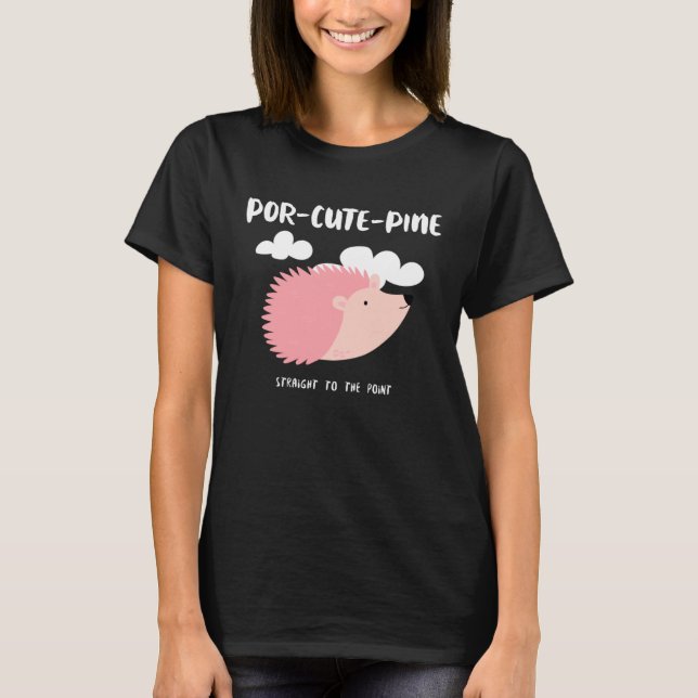 Camiseta Mujeres Pink Porcupine Jóvenes Punteros Animales (Anverso)