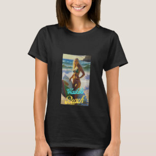 Camiseta Mujeres Playa Waikiki Hawái Paraiso Hermosa Mujer