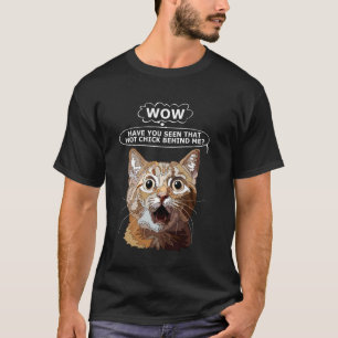 Camiseta Mujeres Pollita Caliente Wow Gato Divertido Mamá C