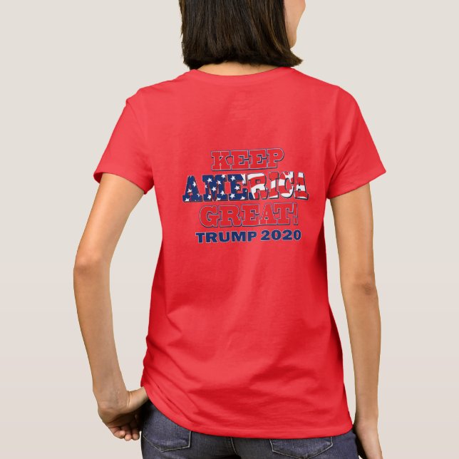 Camiseta Mujeres por Trump - Mantengan a Estados Unidos com (Reverso)