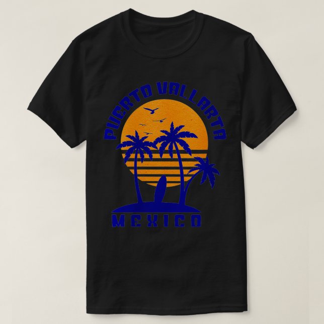 Camiseta Mujeres Puerto Vallarta Mexico Beach Surfing Souve (Diseño del anverso)