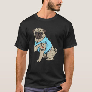 Camiseta Mujeres Pug Amo a Mamá Lindo Animal Mascota Amante