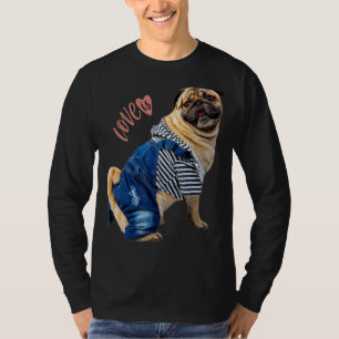 Camiseta Mujeres Pug Hombres Pug Mamá Papá Vida Mascota Per