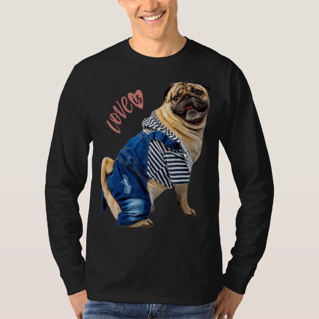 Camiseta Mujeres Pug Hombres Pug Mamá Papá Vida Mascota Per (Anverso)
