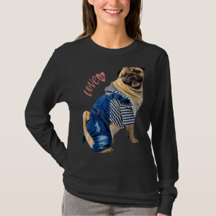 Camiseta Mujeres Pug Hombres Pug Mamá Papá Vida Mascota Per