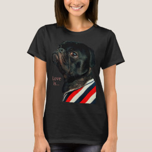 Camiseta Mujeres Pug Negras Hombres Pug Mom Dad Life Love D