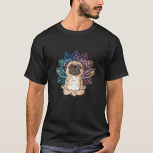 Camiseta Mujeres Pug Yoga Mandala Divertida Medición Espiri