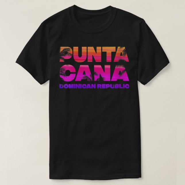 Camiseta Mujeres Punta Cana Vacaciones Souvenir Palm Trees  (Diseño del anverso)