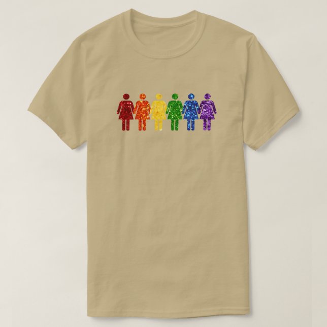 Camiseta Mujeres Purpurinas del Orgullo LGBT (Diseño del anverso)