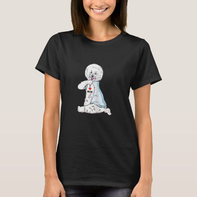 Camiseta Mujeres que amo a mamá Tattoo Bichon Frise Mom Dog (Anverso)