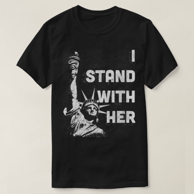 Camiseta Mujeres que apoyo con su estatua de libertad en Tr (Diseño del anverso)