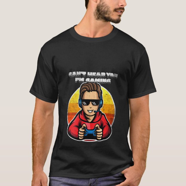 Camiseta Mujeres que no puedo oir que estoy jugando auricul (Anverso)