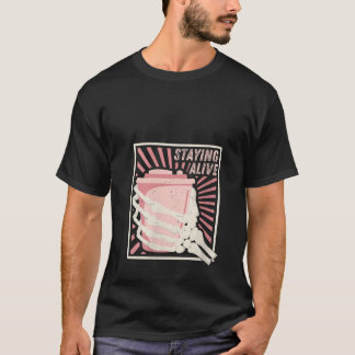 Camiseta Mujeres Que Se Quedan Vivas Con Skeleton Bebiendo