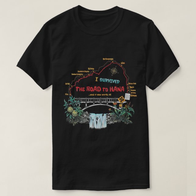 Camiseta Mujeres Que Sobreviví Camino A La Isla Hana Maui H (Diseño del anverso)