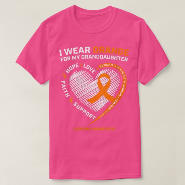 Camiseta Mujeres Que Uso Naranja Para Mi Nieta Le (Diseño del anverso)