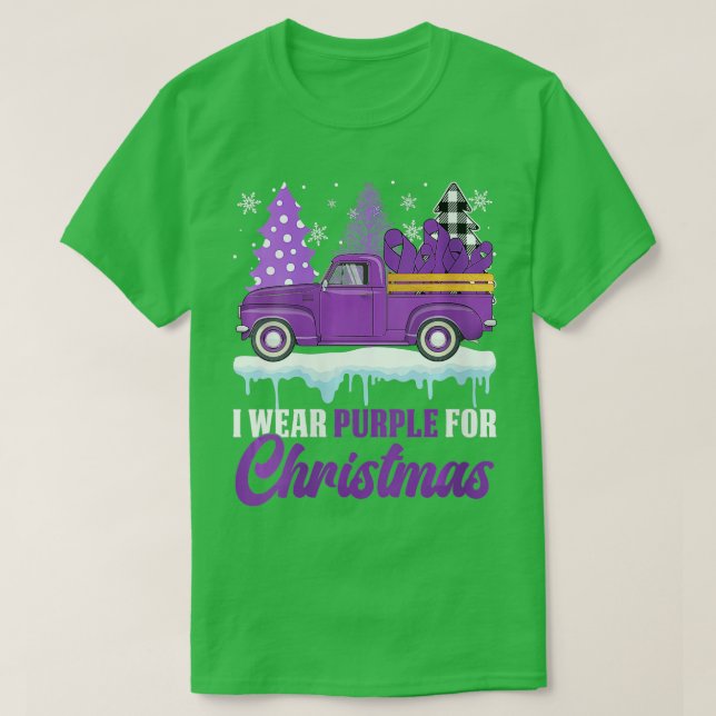 Camiseta Mujeres Que Uso Púrpura Para Navidades Epilepsy Aw (Diseño del anverso)