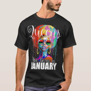 Camiseta Mujeres Queens nacen en enero Cumpleaños G