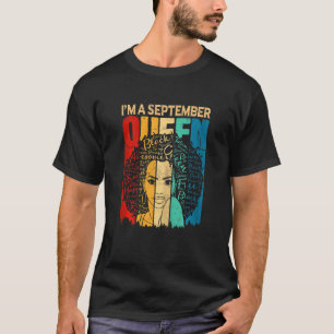 Camiseta Mujeres Queens Septiembre Cumpleaños Mujeres Negra