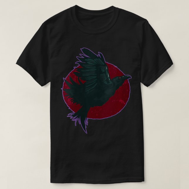 Camiseta Mujeres Raven Y Sangre Luna Gótica Crow Negro VNec (Diseño del anverso)