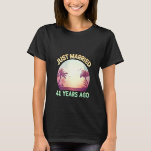 Camiseta Mujeres recién casadas hace 41 años feliz 41ª boda