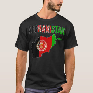 Camiseta Mujeres Regalo afgano Bandera del mapa del país V